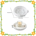 Easter bunny striped tray silicone mold for DIY resin and plaster craft making - Small Rabbit Round Tray