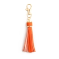 Orange PU leather tassel keychain with gold lobster clasp accessory for bags - With Lobster Clasp / Orange