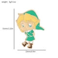 Badge en émail Link de Zelda avec dimensions précises et informations de poids - Style de héros 3