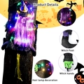 Halloween Hexe für Bäume mit lila Haaren und leuchtenden LED-Lichtern für Partys - Lilanes Haar/Mit Licht