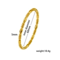 Details des 18K vergoldeten Edelstahl-Perlenarmbands mit 5mm Breite und 60mm Innendurchmesser - Goldener runder Perlentextur-Armreif