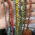 Colorful 4x6mm glass rice beads with gold edges for DIY handmade necklace crafts - 4x6mm Gold Edged Seed Beads approx. 48pcs/Strand / Mixed Porcelain and Jade Colors Gold Edge (1 Pack)
