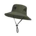 Outdoor summer sun hat in army green with breathable mesh and black windproof cord - Army Green