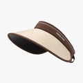 Visiera da sole in paglia da donna con protezione UV, fascia marrone e cinturino - Regolabile / Marrone