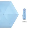 Sky Blue mini sun umbrella with gold heart print and portable folding design - Sky Blue (Plain Mini)