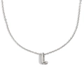 Collier élégant avec pendentif lettre L ajourée en acier inoxydable de couleur argentée - Lettre L / Acier