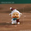 Miniature resin Christmas sheep figurine with red hat and blue bow gift for kids - Sheep (Kraft Box)