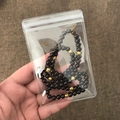 Garnet beaded bracelet with gold spacers in a transparent PVC self-sealing storage bag - 100 Pieces / 7*10cm (26 Microns)