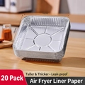 20 pack square aluminum foil liners 16cm for air fryer oil-proof and heat resistant - 16cm*16cm (20 Pcs)