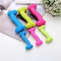 Masticable para perros de caucho duradero con protuberancias de masaje de colores - Hueso Pequeño (Forma Z)