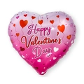 Pink gradient heart foil balloon with Happy Valentine's Day text for party decor - 18 Inch Heart Happy Valentine's Day B1039
