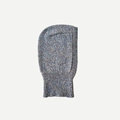 Blue-grey speckled knit balaclava for women with colorful dots and ribbed neck warmer - 39x22cm / Light Blue