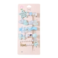 Set de cinq barrettes à cheveux bleues et blanches avec perles et lettres Peace - #4 Série Verte