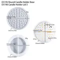 Moule en silicone pour socle de bougeoir rond et couvercles avec dimensions - Base Ronde + Couvercle à Points (D5195+D5198)