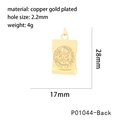 Détail du pendentif médaille Saint-Benoît plaqué or aux dimensions de 28x17mm - Médaille de Saint-Benoît Petite (P01044)