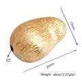 20mm golden brushed metal pebble bead with 2mm hole for jewelry making charms - Gold Textured Bead (M642854-Gold)