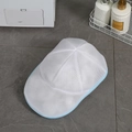 White mesh laundry bag for hats with blue zipper on a grey marble tile background - Single Bag (Without Frame) / Large (25x34cm) / Blue