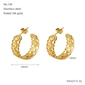 18k goud vergulde roestvrijstalen oorringen met opengewerkt bloempatroon, 24 mm - 18K goud / Goud