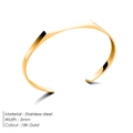 Bracciale rigido da uomo minimalista in acciaio inossidabile placcato oro 18K con design 5mm - Oro 18K