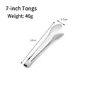 Pince alimentaire 7 pouces en acier inoxydable avec trous de filtre à huile 46g - Épaissi / 7" / Argent