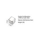 Reusable 27mm 304 stainless steel cooling ice cube with polished metallic finish - 304 Stainless Steel Ice Cube (2.7cm)