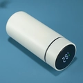 Ivory white smart stainless steel vacuum flask with LED temperature display on the lid - 320ml / White