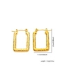 Detailed size view of gold hammered rectangle lever-back earrings in 2.5cm height - Gold Hammered Rectangle Style (#0198)