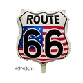 Palloncino in alluminio Route 66 a forma di scudo con stelle e strisce USA, misura 49x43cm - Insegna Route 66