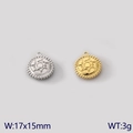 Stainless steel sun charms in gold and silver finish, size 17x15mm, weight 3g - Round Sun Pattern (Style 8)