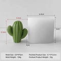 Cactus silicone candle mold for DIY resin ornaments with 6.4x4x6cm mold dimensions - Cactus J-1242