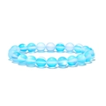 Mattiertes Mondstein-Perlenarmband in Himmelblau und Weiß für Damen und Herren - Seeblau