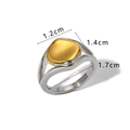 Minimalist two-tone stainless steel ring with 18K gold plating and 4.6g weight - Two-tone Irregular Organic Style (NB-R2023220)