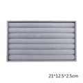 Vassoio per gioielli in velluto grigio per anelli e orecchini 21x12,5x2,5cm - Slot per anelli / Grigio