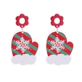 Boucles d'oreilles de Noël en acrylique avec gants, flocons de neige et paillettes double face - No.5 - Gant de Noël