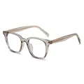 Montura de gafas cuadrada color té translúcido con núcleo de metal dorado en patillas - Marrón