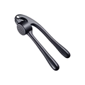 Manual zinc alloy garlic press in sleek matte black finish for home kitchen use - Matte Black Bag