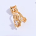 Macro view of gold-plated clover pendant with cubic zirconia and hollow floral details - Gold Gourd Pendant Bail