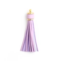 Light purple PU leather tassel keychain with a gold alloy ring for bags and DIY crafts - Basic Ring Style / Light Purple