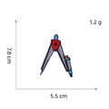 Detailed size chart for the compass embroidery patch showing height and weight dimensions - Compass