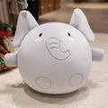 Peluche elefante grigio tondo e morbido con guance rosa e grandi orecchie - Stile Elefante Grigio / 30cm (Orecchie Escluse)
