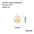 18K gold plated round hollow pendant with love motif and pavé cubic zirconia - Round LOVE Boy Girl