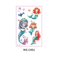 Waterproof cartoon mermaid temporary tattoo stickers for kids party, model WS-C401 - Mermaid (WS-C401)