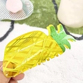 Cute pineapple hair claw clip in transparent yellow acrylic with green leaf design - Pineapple