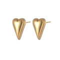 Minimalist heart-shaped stud earrings in matte gold finish with a 3D rounded design - Gold Matte 3D Heart