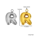 Pendentif lettre R 3D gonflé en finition or et argent pour création de bijoux - Style Suspendu - Lettre R