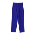 Pantaloni eleganti blu reale a vita alta da donna con tasche laterali piatte - XS / Pantaloni e gonne / Color ottone