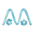 Blue gradient satin heatless hair curler set with matching scrunchies for styling - Light Green Blue (Without Clip)