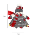 Plush Christmas snowman gift bag with Merry Christmas embroidery and red hat, 18x11cm - Red Grey Tree Apple Bag Snowman