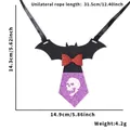Papillon Halloween per animali con teschio glitterato viola e fiocco rosso scintillante - Taglia unica / Stile Papillon Pipistrello