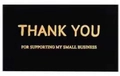 Elegant black business thank you card with gold foil lettering for small business - Card F (50pcs)